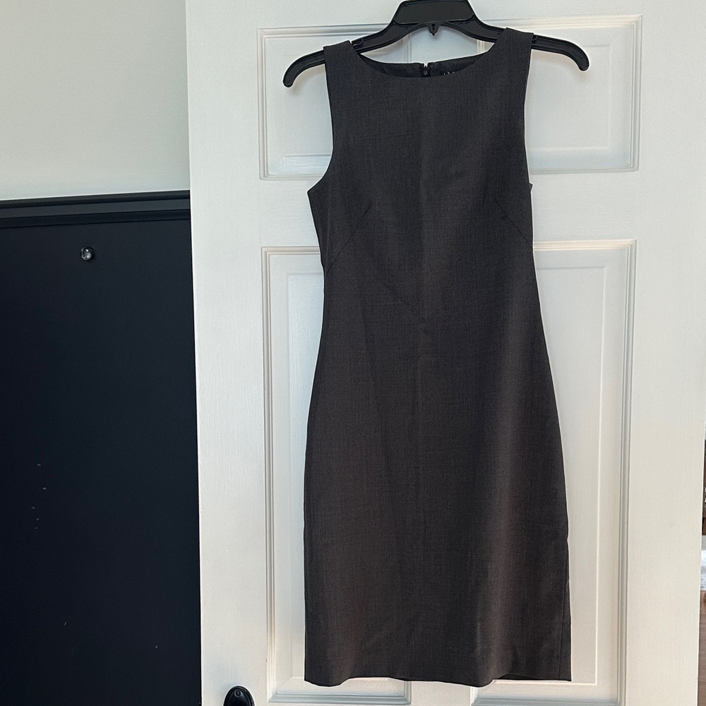 Theory Good Wool Shift Dress - Charcoal Melange